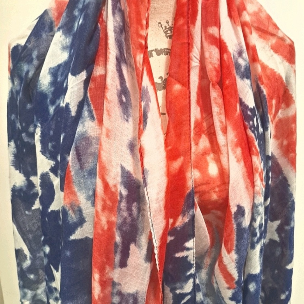 American flag stars stripes red white blue neck head lightweight scarf - Picture 6 of 11